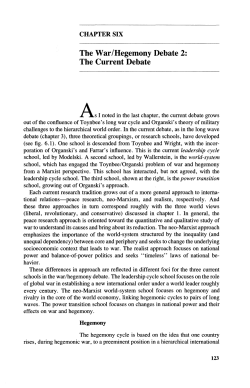 The War/Hegemony Debate 2: The Current Debate