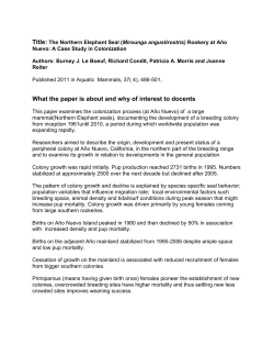 NES Colonization at Ano Nuevo - Friends of the Elephant Seal