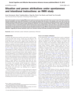 Situation and person attributions under spontaneous and