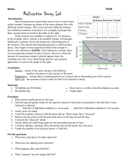Radioactive Decay Lab