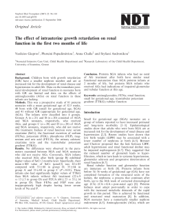The effect of intrauterine growth retardation on renal function in the
