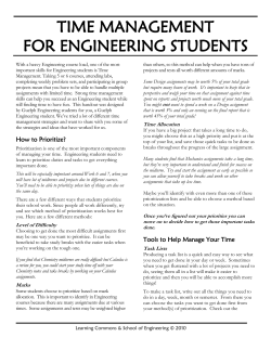 Engineering Time Management Handout