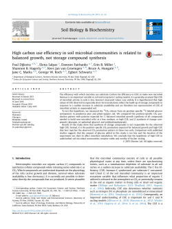 High carbon use efficiency in soil microbial communities is related to
