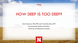 HOW DEEP IS TOO DEEP?