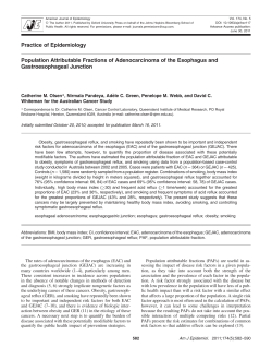 Population Attributable Fractions of Adenocarcinoma of the