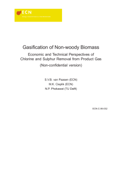 Gasification of Non-woody Biomass - Energy research Centre of the