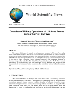 Overview of Military Operations of US Arms Forces During the First