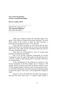 Gun Control Jeopardizes All Our Constitutional Rights