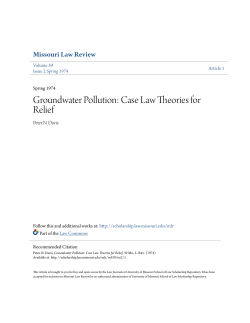 Groundwater Pollution: Case Law Theories for Relief