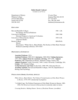 Curriculum Vitae - Wheaton College