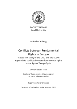 Conflicts between Fundamental Rights in Europe