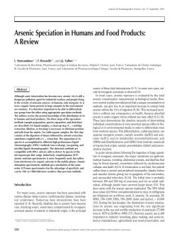 Arsenic Speciation in Humans and Food Products: A Review