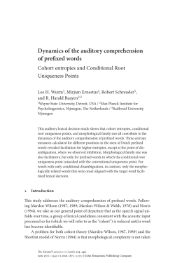 Dynamics of the auditory comprehension of prefixed words