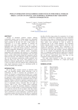 POOL EVAPORATION OF HAZARDOUS SUBSTANCES IN