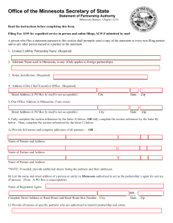 Statement of Partnership Authority