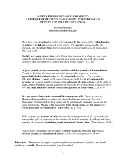 A Critique of Reuten`s "Value-Form" Interpretation of Part 1