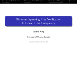 Minimum Spanning Tree Verification In Linear Time