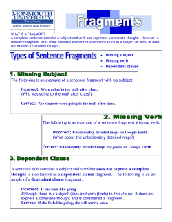 Sentence fragments