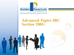 Advanced Topics IRC Section 280G
