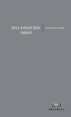 Quick Reference Guide - Infiniti Owner Portal