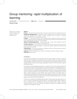 Group mentoring: rapid multiplication of learning - River