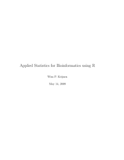 Applied Statistics for Bioinformatics using R