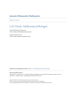 GH Hardy: Mathematical Biologist