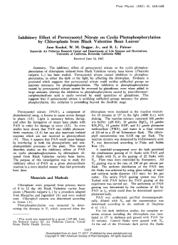 Inhibitory Effect of Peroxyacetyl Nitrate on Cyclic