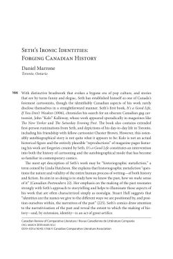 Seth`s Ironic Identities: Forging Canadian History