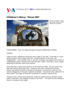 Children`s Story: `Pecos Bill`
