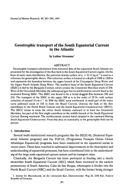 Geostrophic transport of the South Equatorial Current in