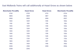 East Midlands Trains will call additionally at Hazel Grove as shown