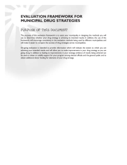 Evaluation framework for municipal drug strategies