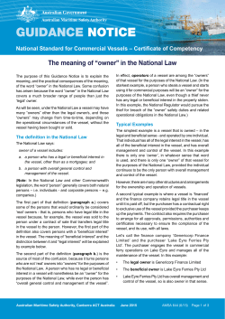 The Meaning of Owner in the National Law