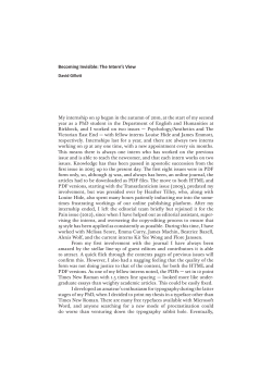 Becoming Invisible: The Intern`s View