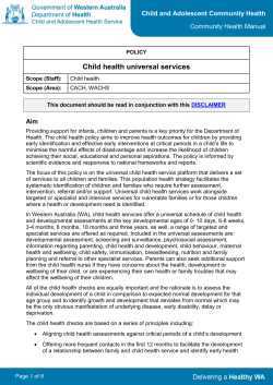 Child health universal services