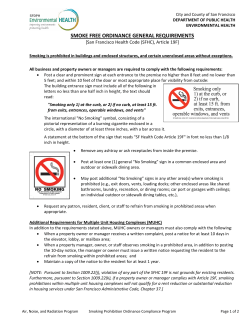 Smoke-Free Ordinance General Requirements