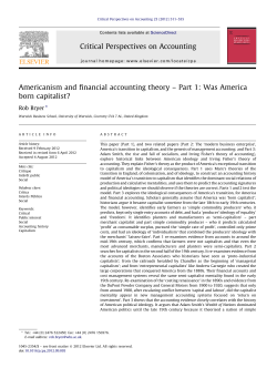 Americanism and financial accounting theory ﾖ Part 1: Was America