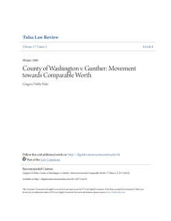 County of Washington v. Gunther: Movement towards Comparable