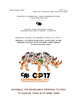 CoP17 Proposal - Big Game Parks