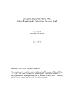 Biological Innovation without IPRs: Cotton Breeding