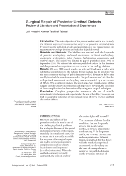 Surgical Repair of Posterior Urethral Defects