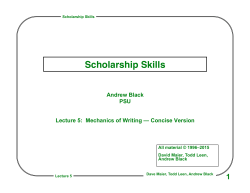 Scholarship Skills