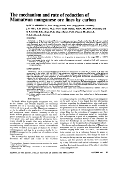 The mechanism and rate of reduction of Mamatwan manganese ore