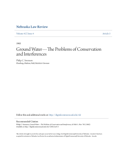 Ground Water&mdash;The Problems of Conservation and Interferences