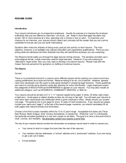 resume guide - University of Dayton