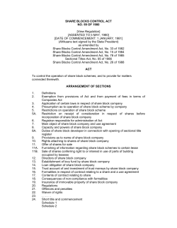 SHARE BLOCKS CONTROL ACT NO. 59 OF 1980