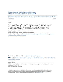 Jacques Demy`s Les Parapluies de Cherbourg: A National Allegory