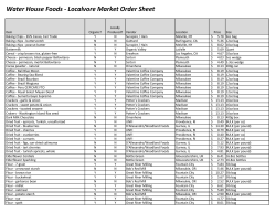 Localvore Market Order Sheet