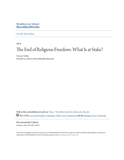 The End of Religious Freedom: What Is at Stake?